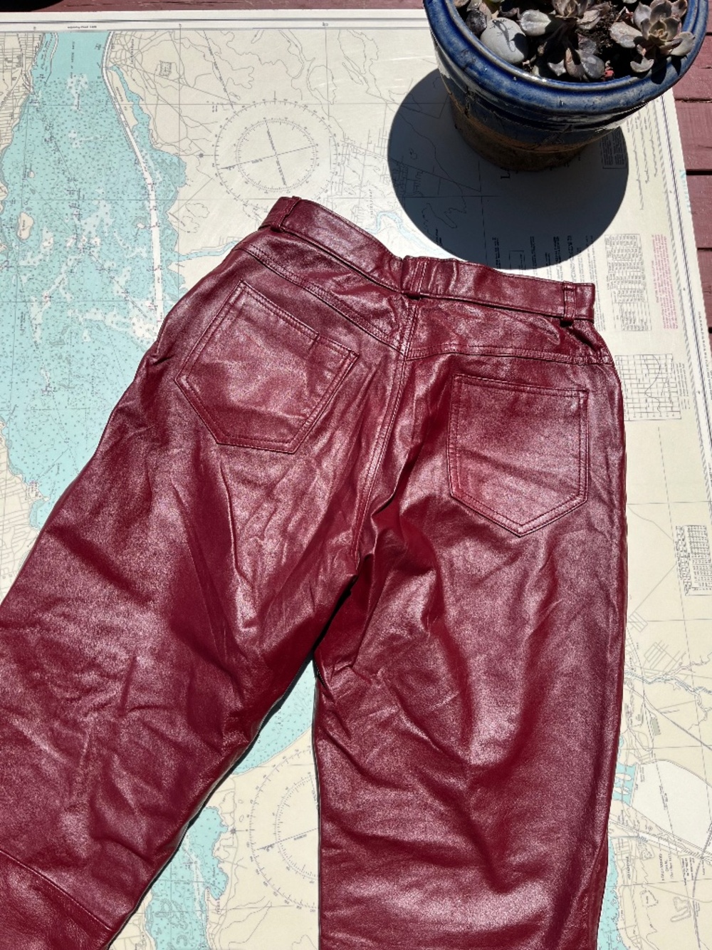 Vintage 90s Colori Collection Red Leather Pants